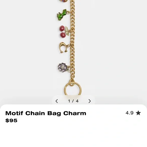 Coach MotifChain Bag Charm - Picture 4 of 4